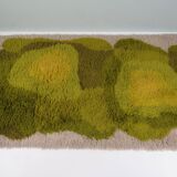 Pair of vintage Desso rugs from the 70s – moss green & beige