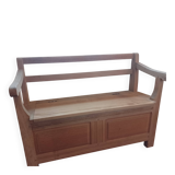 Bench, solid raw oak trunk