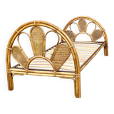 Single rattan and peacock cane bed