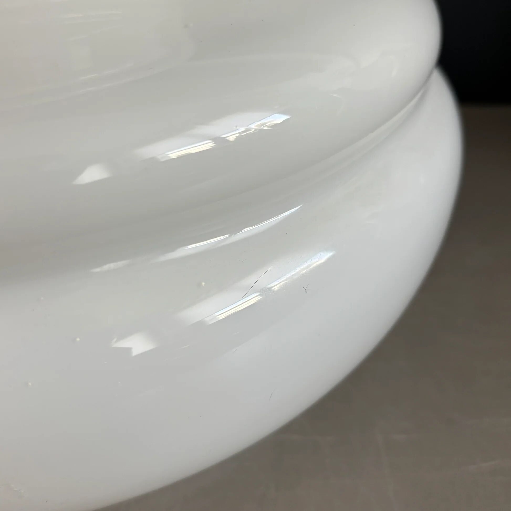 Suspension vintage en verre blanc