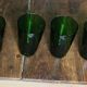 Un lot de 4 grands verres Vereco vert vintage