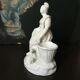 Vase Subject White Porcelain Young Woman at the Chicken