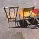 Lot de 6 chaises de bistrot dépareillées bois vintage