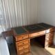 Minister Louis-Philippe's desk in solid cherry wood and leather.