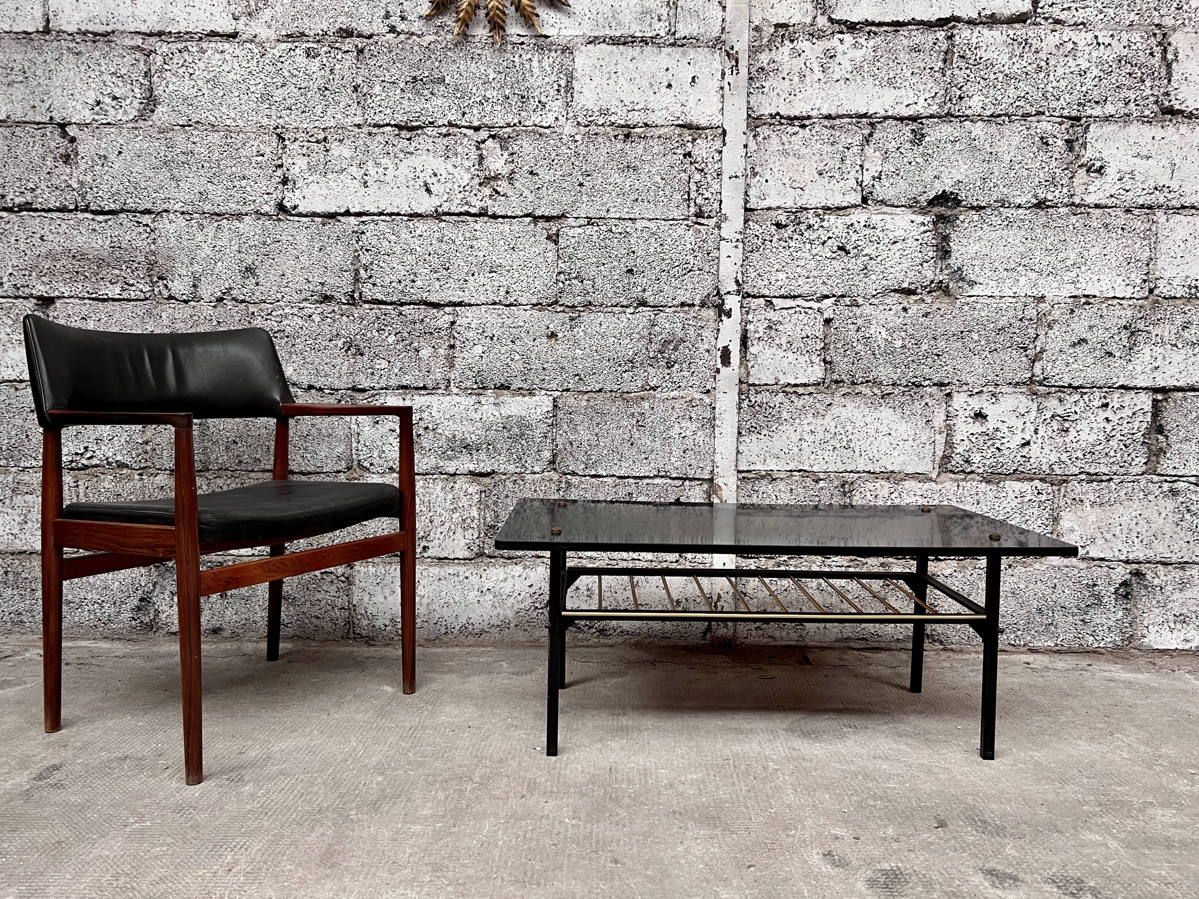 Table noir basse Formica noir vintage design