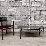Table noir basse Formica noir vintage design