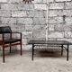 Table noir basse Formica noir vintage design