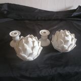 Pair of porcelain artichokes. Mid-twentieth century.