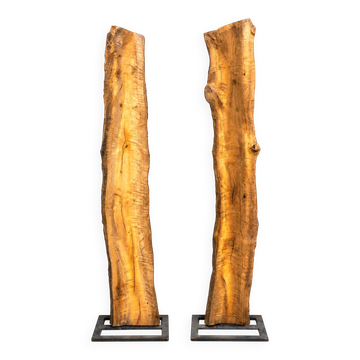 Eucalyptus and metal floor lamp