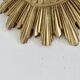 Old small golden sun mirror, witch's eye, curved, 60s-70s.