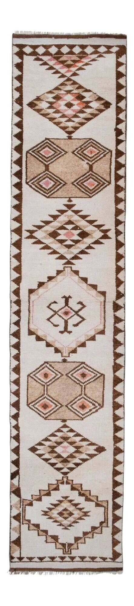 Vintage Turkish hallway rug 82x375 cm