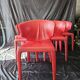 Suite de 6 chaises Cassina en cuir rouge