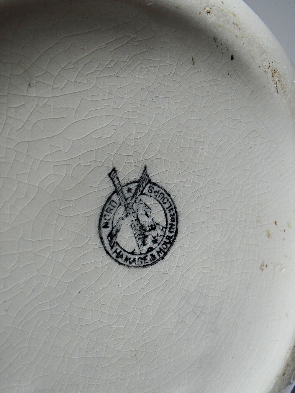 Large antique toilet bowl faience Hamage Moulin des Loups