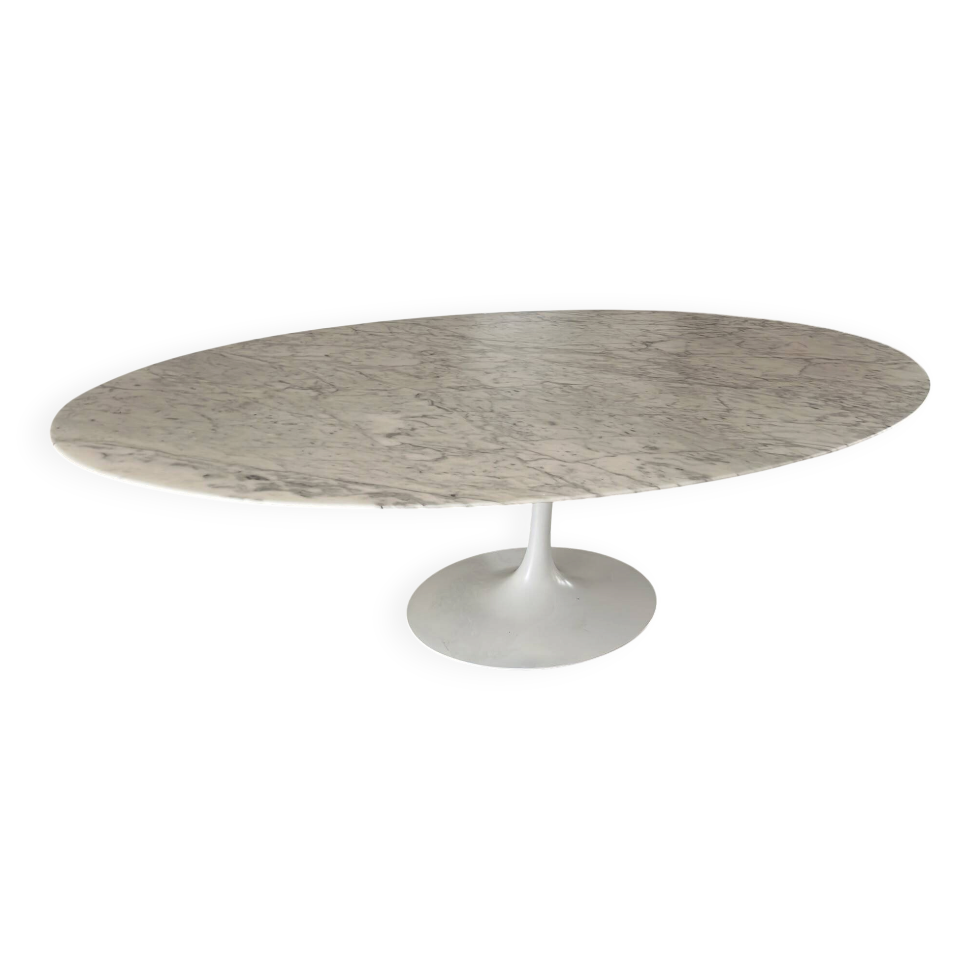 Original Knoll Tulip oval dining table 244x137 Eero Saarinen Arabescato Matt