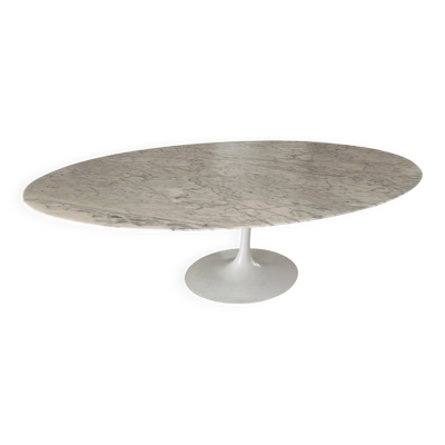 Originele Knoll Tulip ovale eettafel 244x137 Eero Saarinen Arabescato Mat
