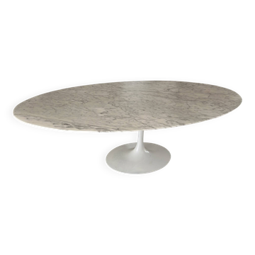Original Knoll Tulip oval dining table 244x137 Eero Saarinen Arabescato Matt