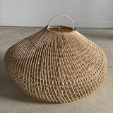 Small rattan lampshade in the shape of a braided hat
