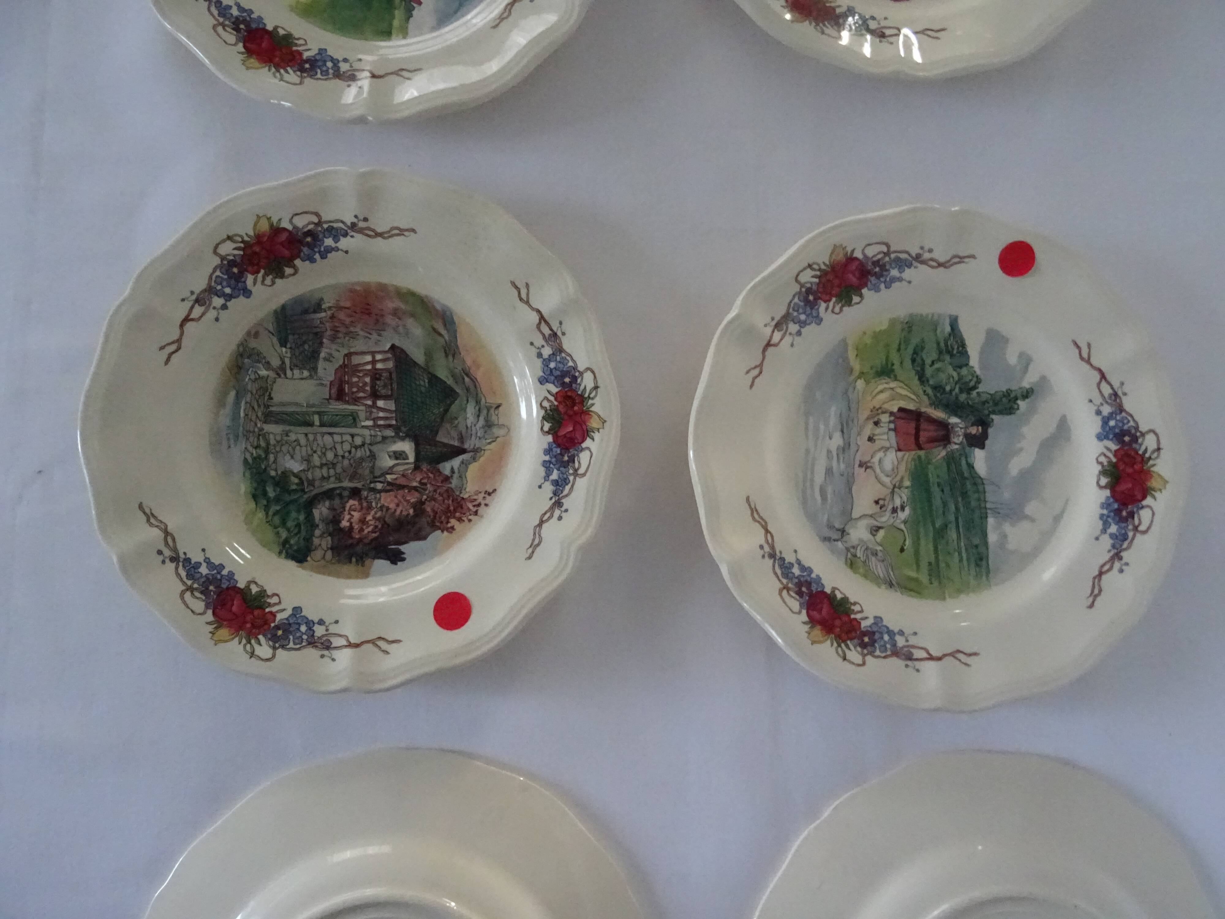 6 dessert plates LOUX Obernai 557112 sarreguemines