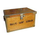 Caisse bois cadre métal vintage