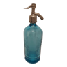 Blue seltzer water siphon marked Poitiers