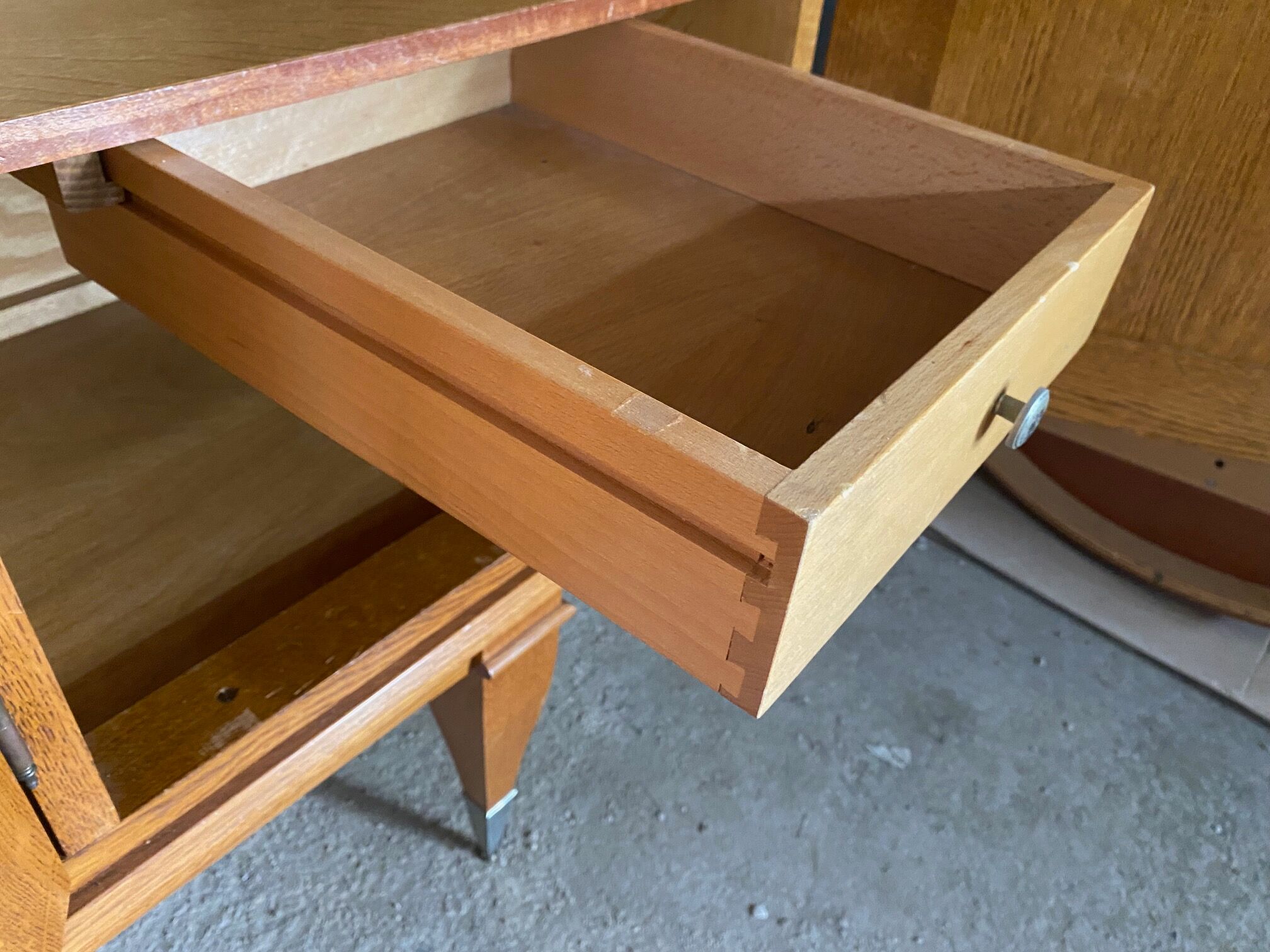 Scandinavian type oak and oak veneer cabinet nf 1950