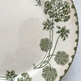 4 assiettes à dessert terre de fer « Géranium » Sarreguemines