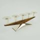 mid century modern CANDLE HOLDER silver-colored metal and wood 1950s 1960s