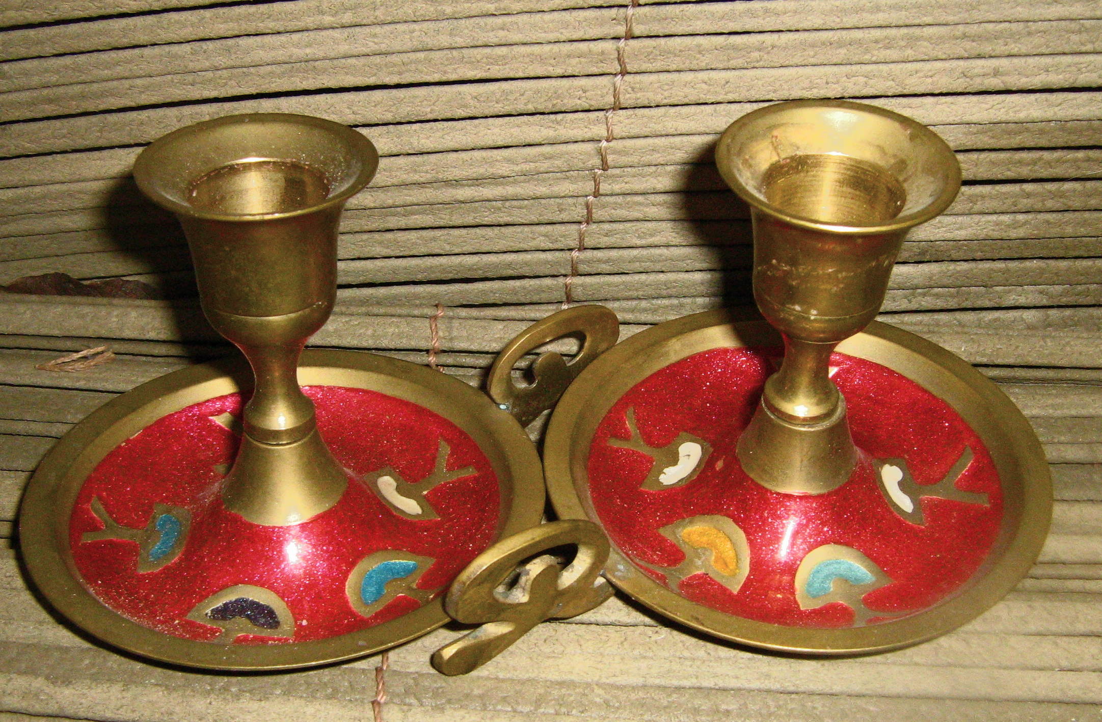 Lot de 2 bougeoirs laiton