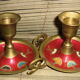 Lot de 2 bougeoirs laiton