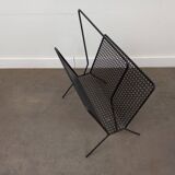 1950s magazine rack in perforated sheet metal