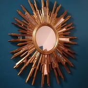 Grand miroir soleil à parecloses - Mid century / Regency - Decknudt