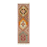 Turkish Handwoven Vintage Herki Kilim 107 cm x 363 cm