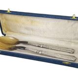 Art Deco Silver Salad Servers (Minerva Hallmark)