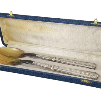 Art Deco Silver Salad Servers (Minerva Hallmark)