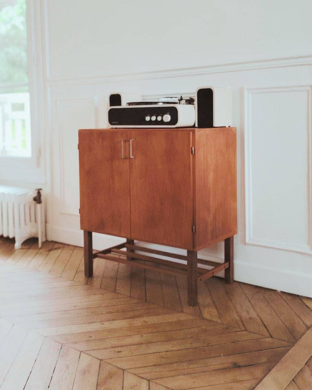 Worker/ Renovated vintage Scandinavian bedside table, 1950s-60s