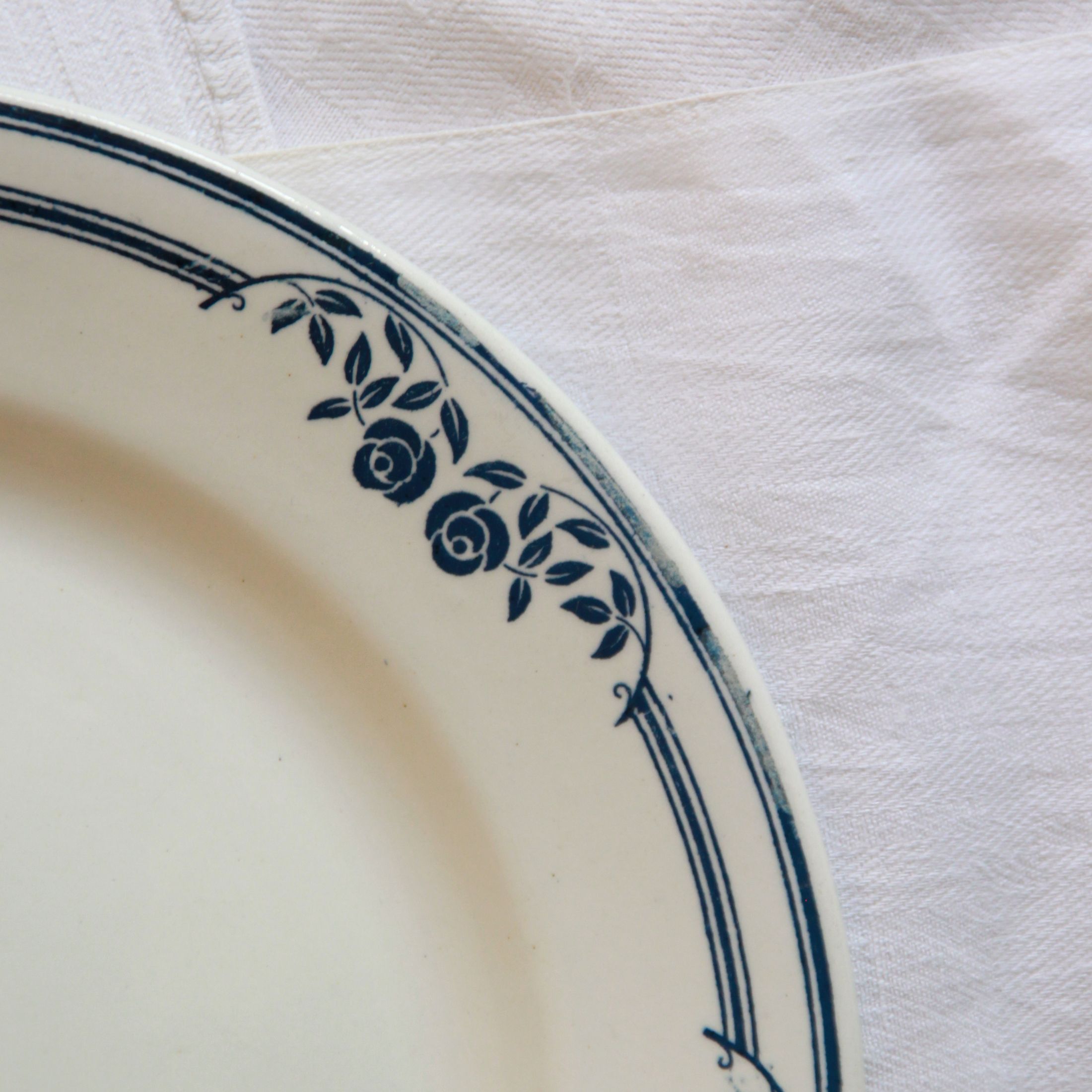 Set of 6 flat plates earthenware old Salins AB