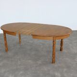 Table de salle à manger brutaliste | Table ovale | Extensible | Période Kjaernulf | 19
