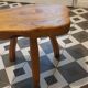 Brutalist tripod stool in solid elm