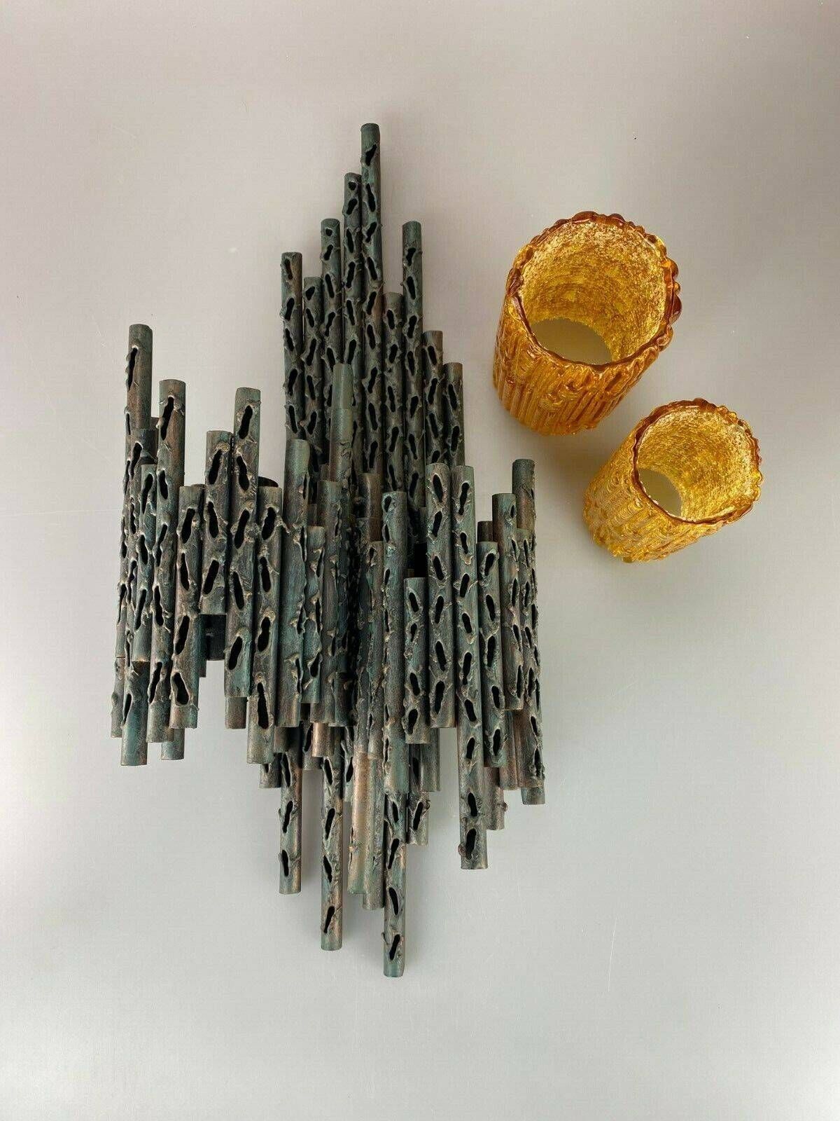 60s 70s Brutalist wall lamp Marcello Fantoni Wall Lamp Glass Design 60s