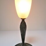 Lamp art deco bronze patina gray silver