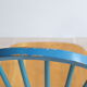Pair of vintage Scandinavian Windsor chairs with blue bars