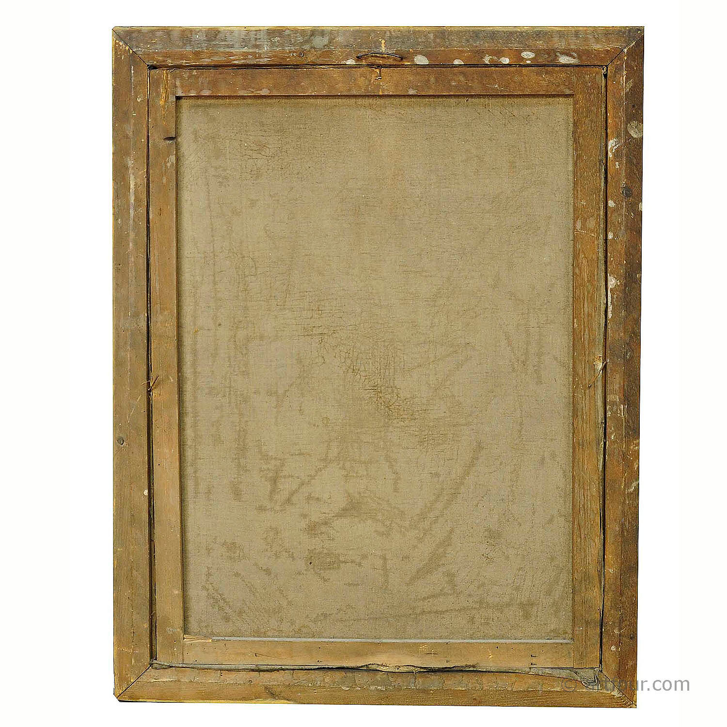 Oil painting on canvas, angel with sleeping child.