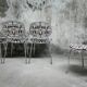Series of four vintage italian chairs in chrome steel