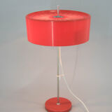 Red Table Lamp with Adjustable Height, Czechoslovakia, 1960s