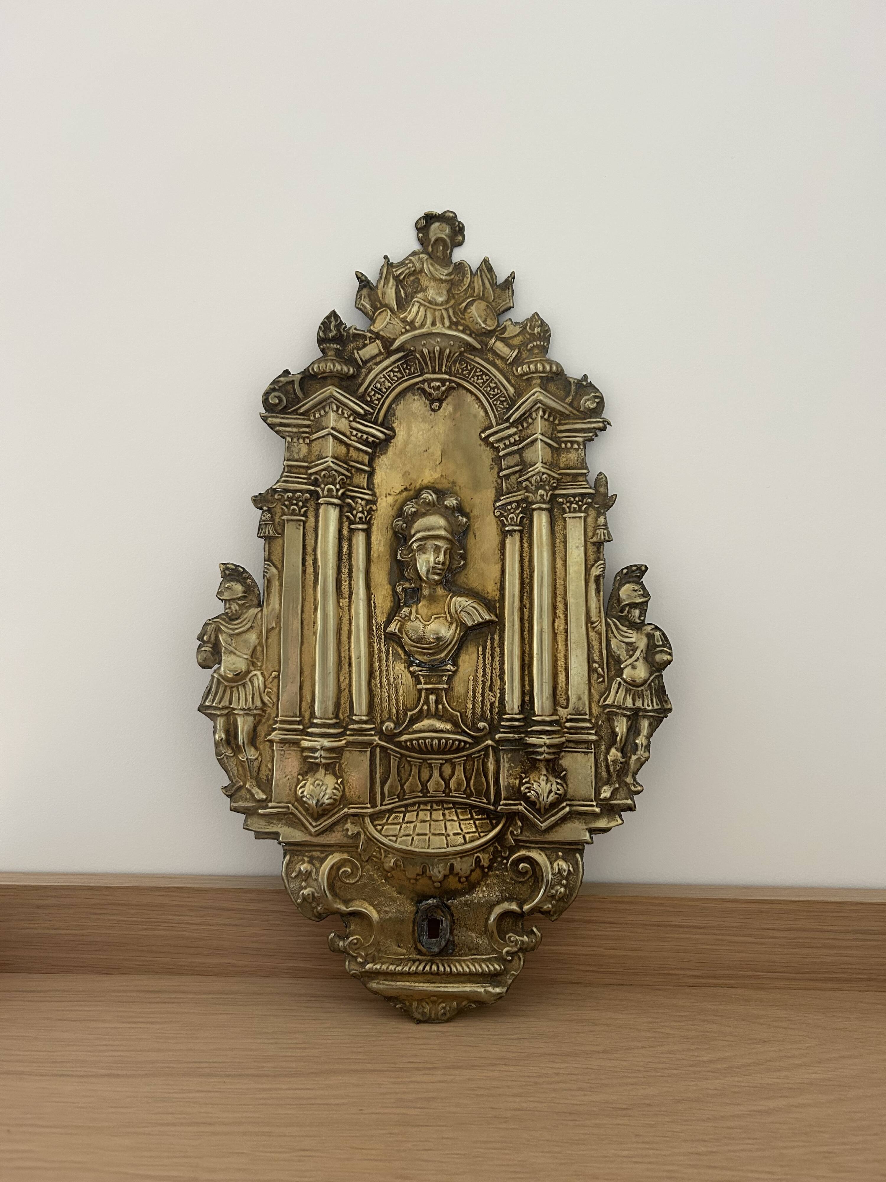 Repoussé copper decorative plaque Augsburg 18th century.