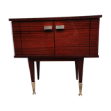 Vintage bedside table veneer wood varnish