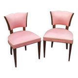 Paire de chaises de chambre vintage à dossier bas des années 30/50