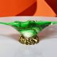 Italian Green Murano Glass and Sterling 925 Silver Vase