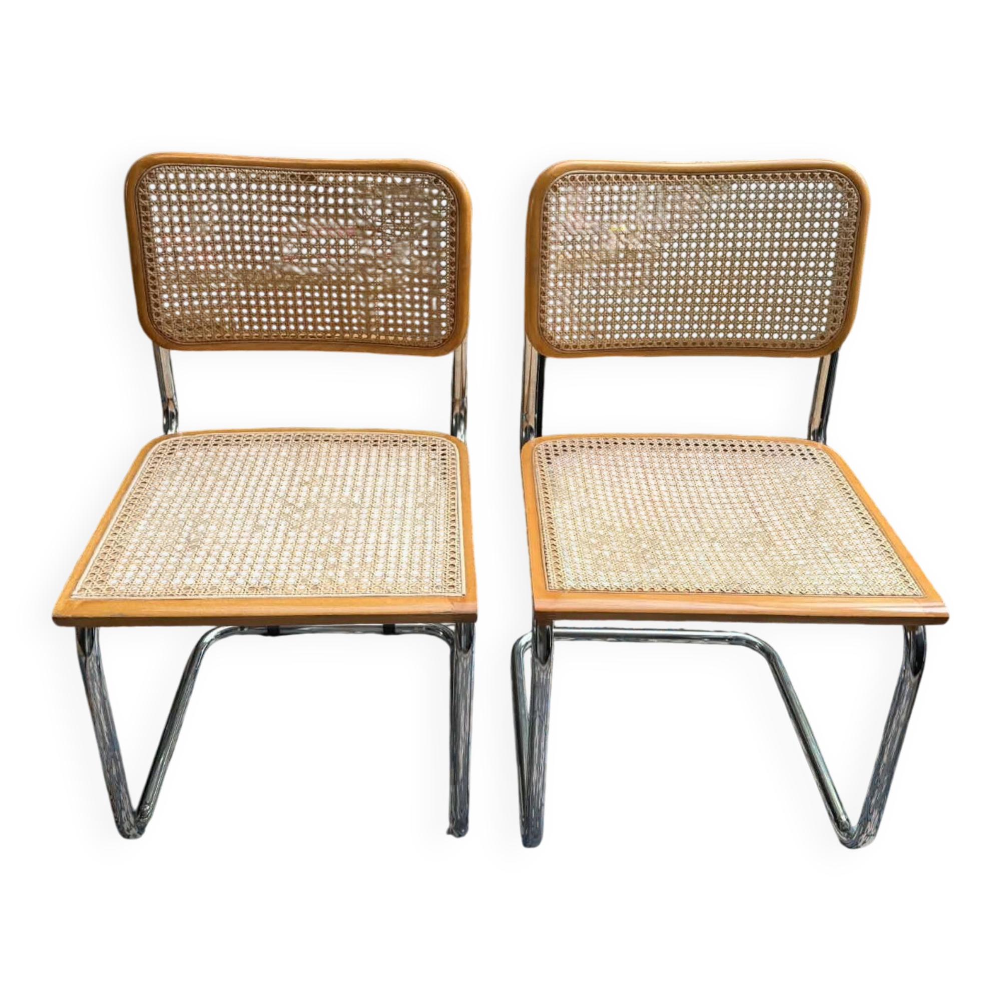 2 chaises Cesca B32 par Marcel Breuer