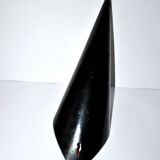 Cornet vase in "Chinese lacquer" floral Napoleon III black and red